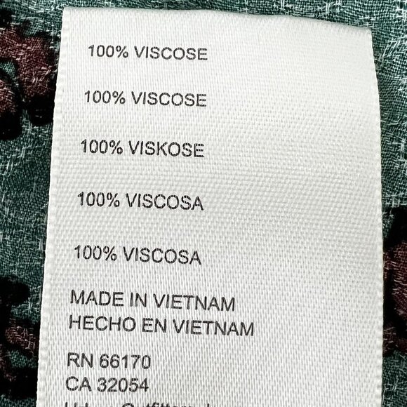 NWT $98 Free People Hilary Printed Top Size XS Green Combo Smocked Blouse - Picture 14 of 16